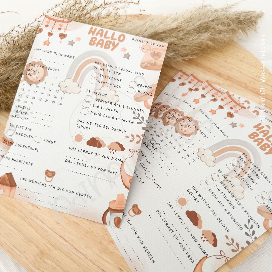 Babyparty Ratespiel | Babyshower | gedruckte Karten - MINALA Shop